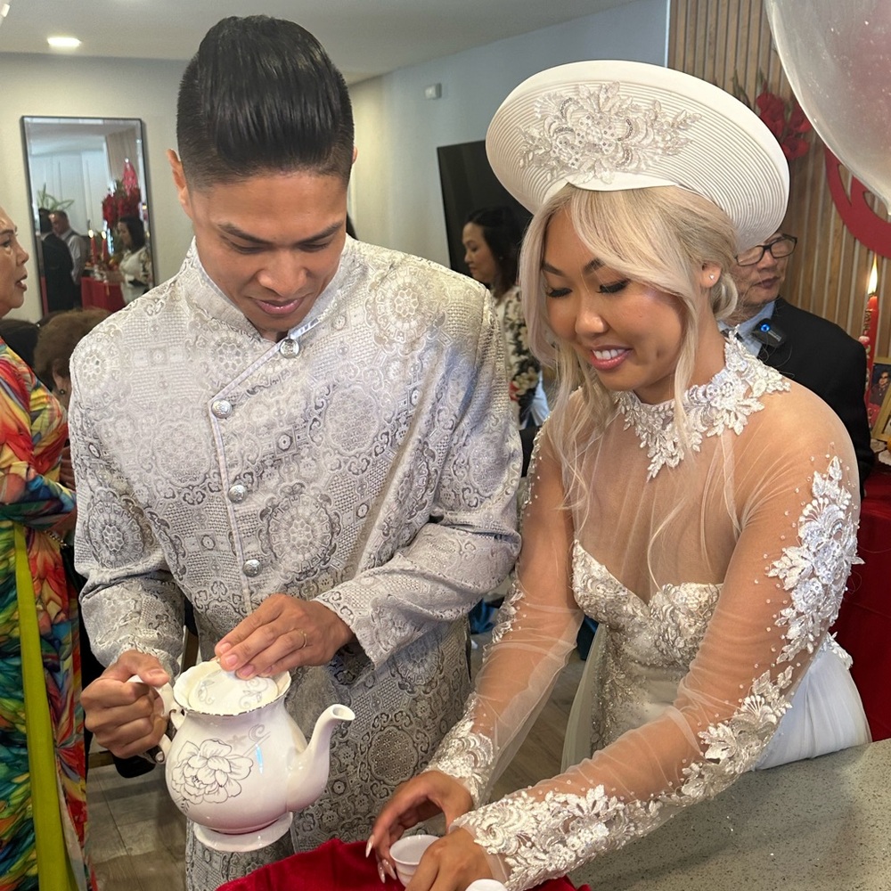 White Vietnamese Ao Dai - Wedding
